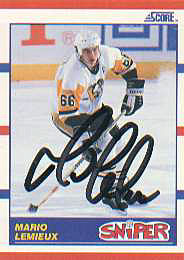 Autographed Mario Lemieux card